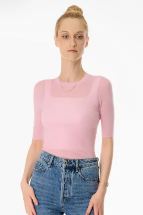 TAYLOR seamless mid-sleeves top (Pink)