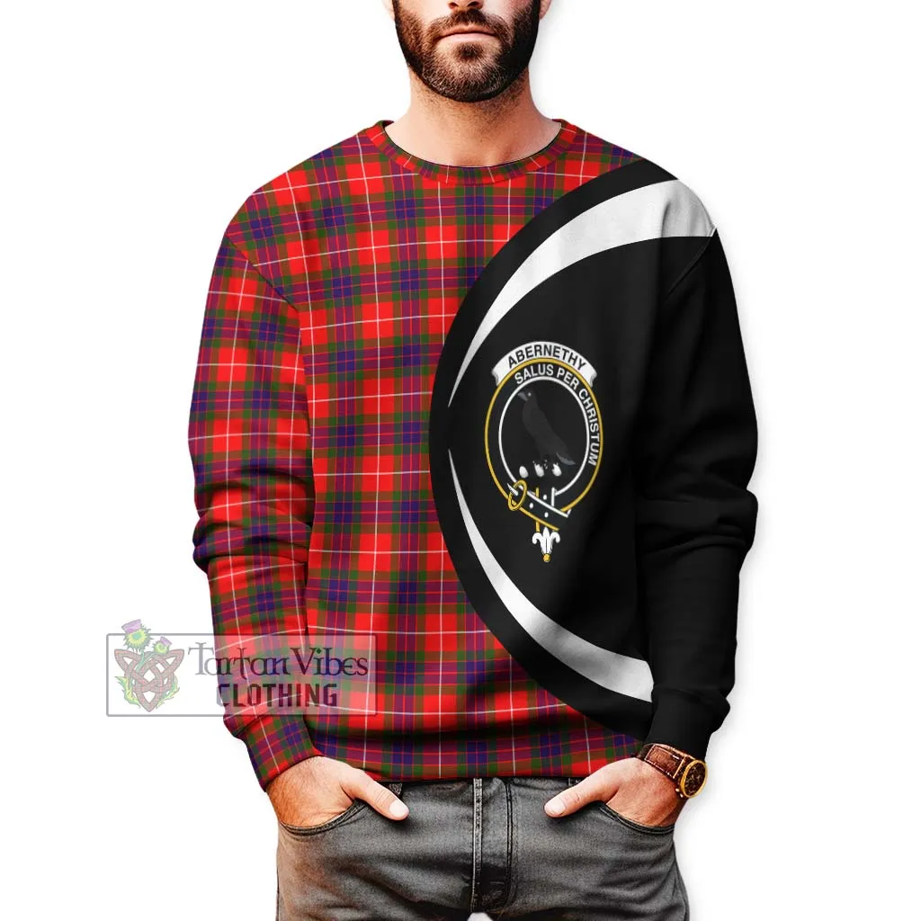 Abernethy Tartan Sweatshirt with Family Crest Circle Style