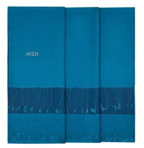 Aker Bi-Color Blue Silk Shawl Wrap - Cerulean