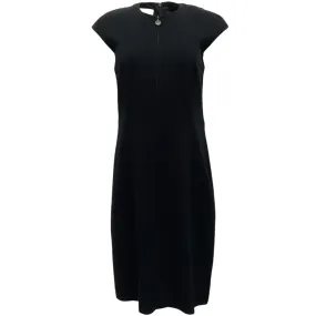 Akris Punto Black Classic Sleeveless Dress with Front Zipper