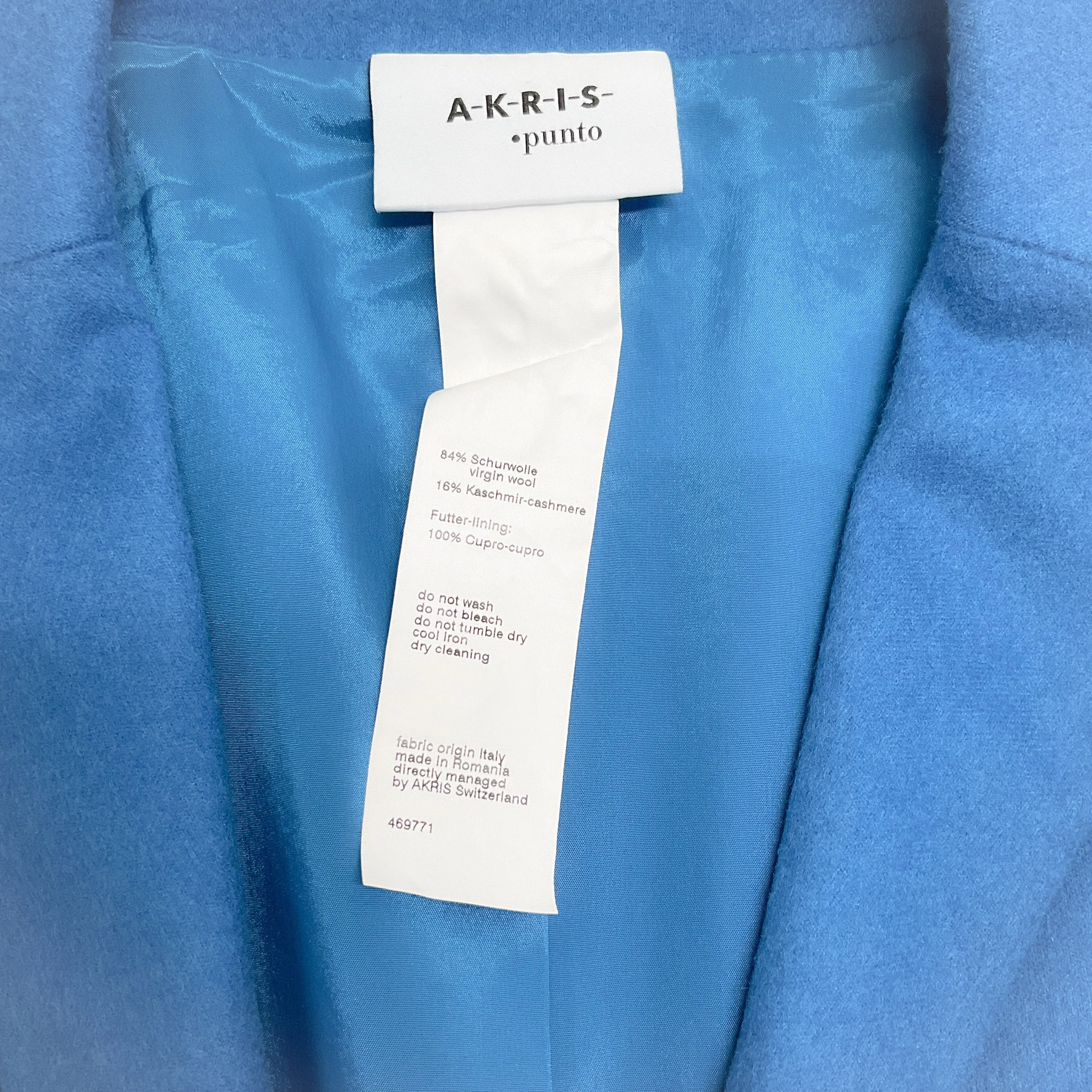 Akris Punto Japan Blue Wool / Cashmere Blazer