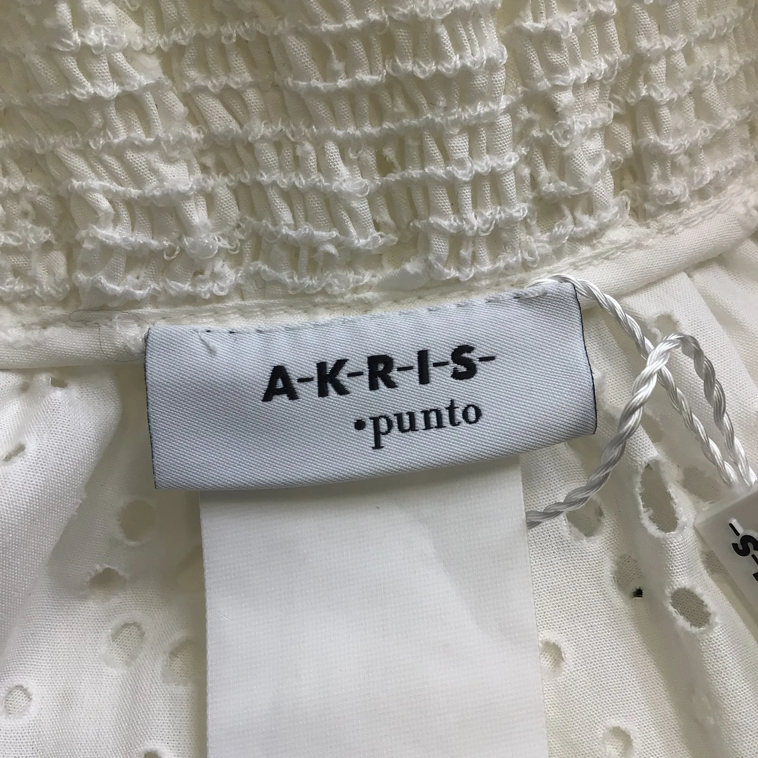 Akris Punto White Long Sleeved Eyelet Cotton Blouse