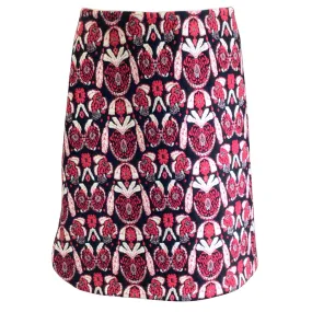 Alaia Black / Ivory / Red Wool Knit Skirt