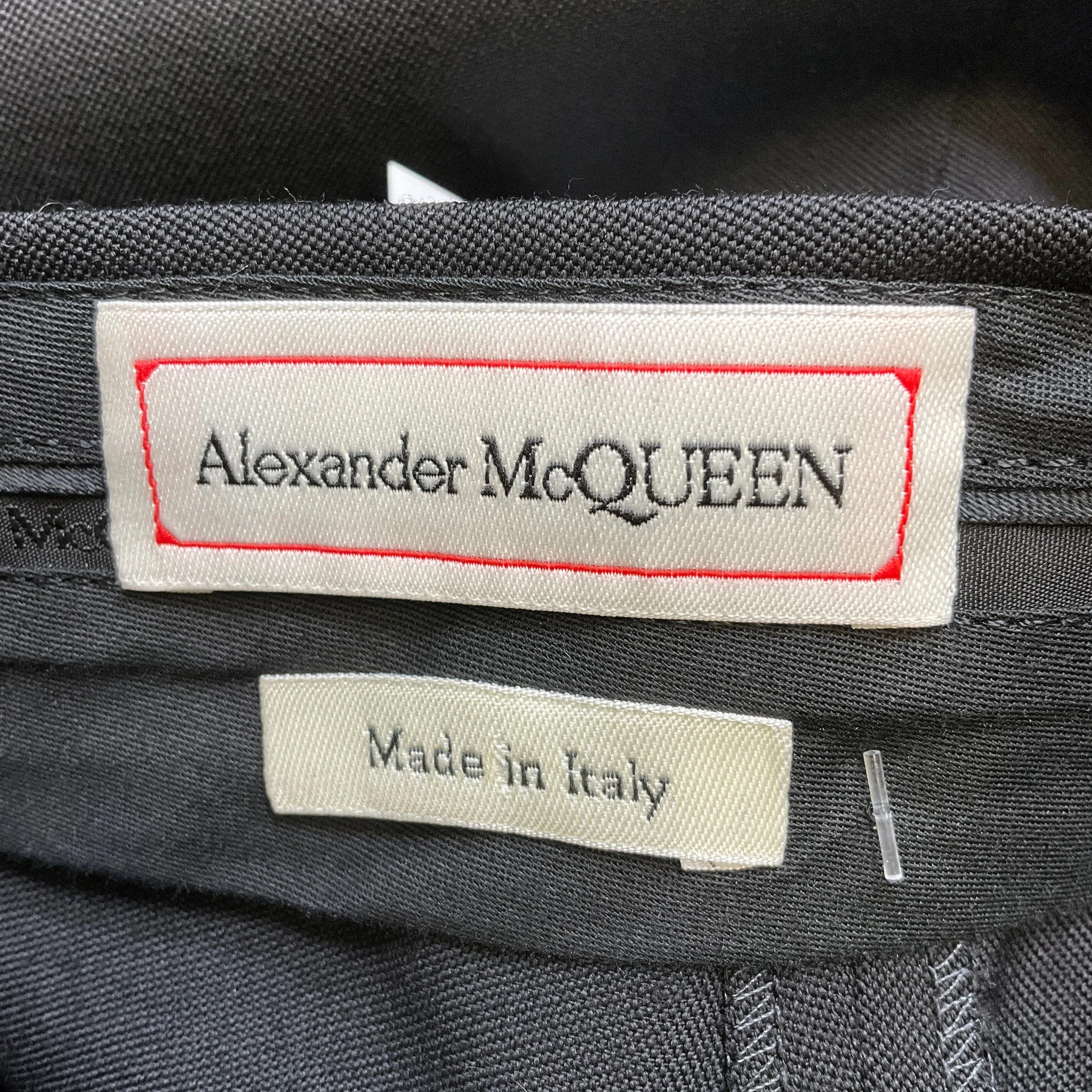 Alexander McQueen Black 2023 Zipper Detail Cigarette Pants