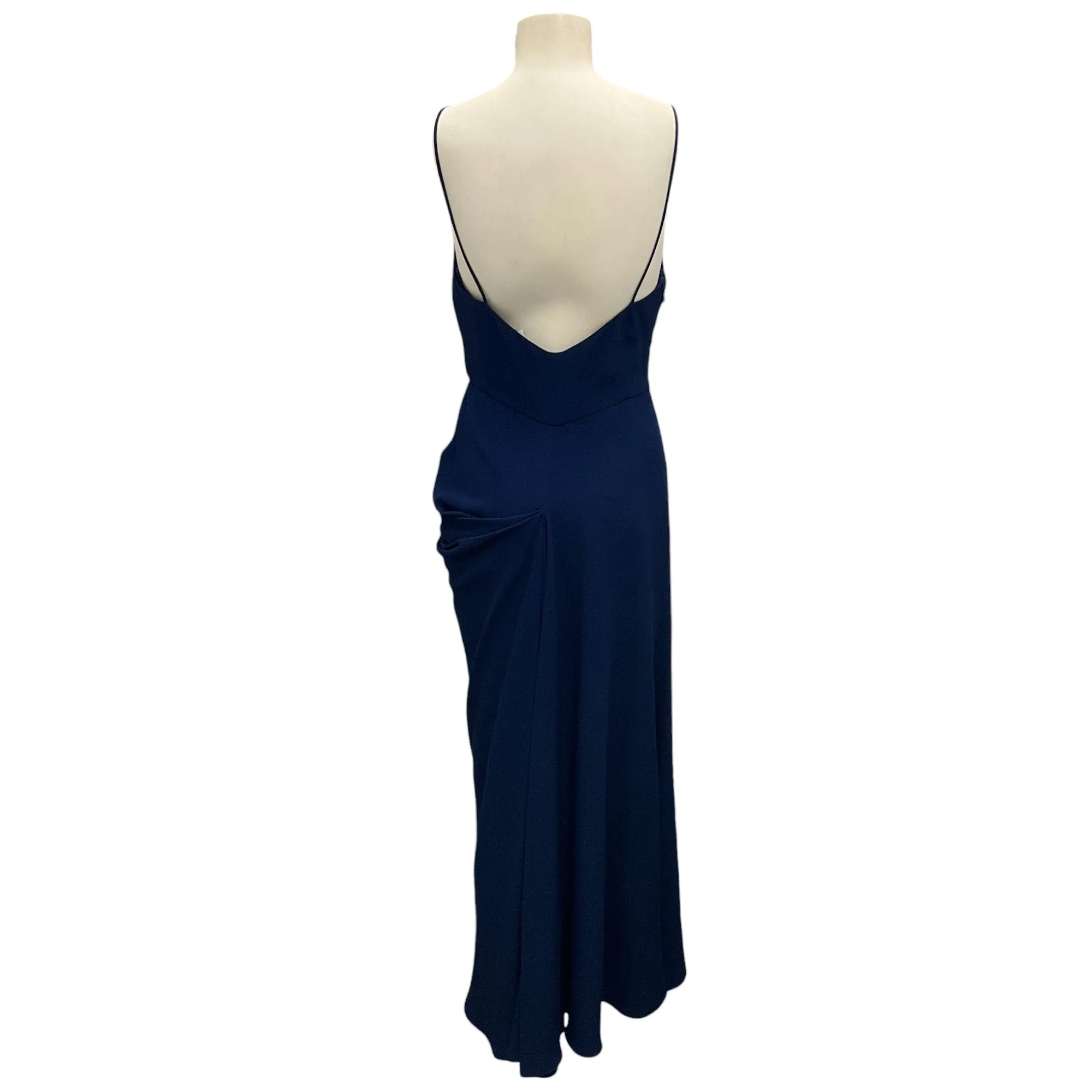 Alexander McQueen Blue 2022 Draped Spaghetti Strap Long Dress