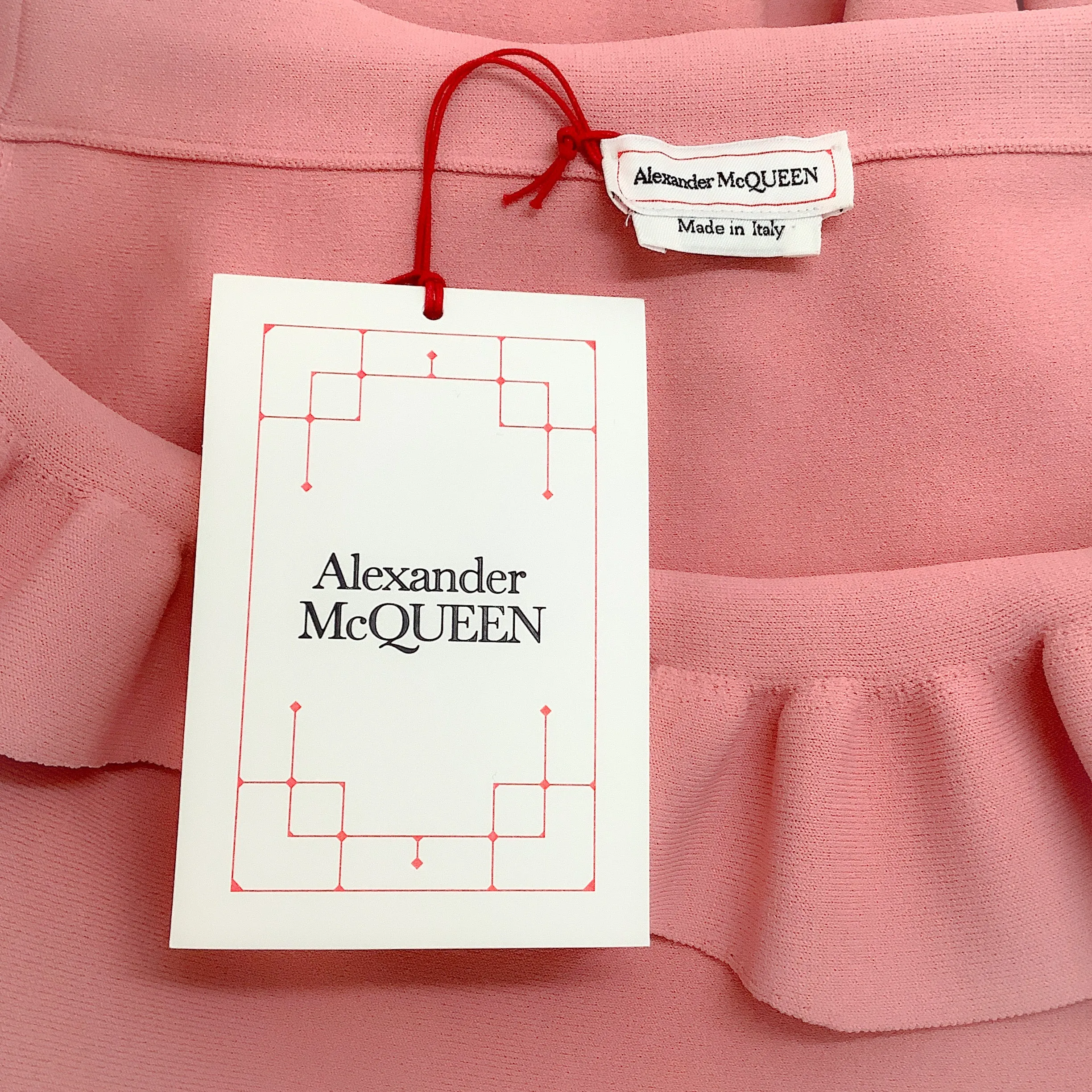 Alexander McQueen Pink Anemone Ruffled Off The Shoulder Dress