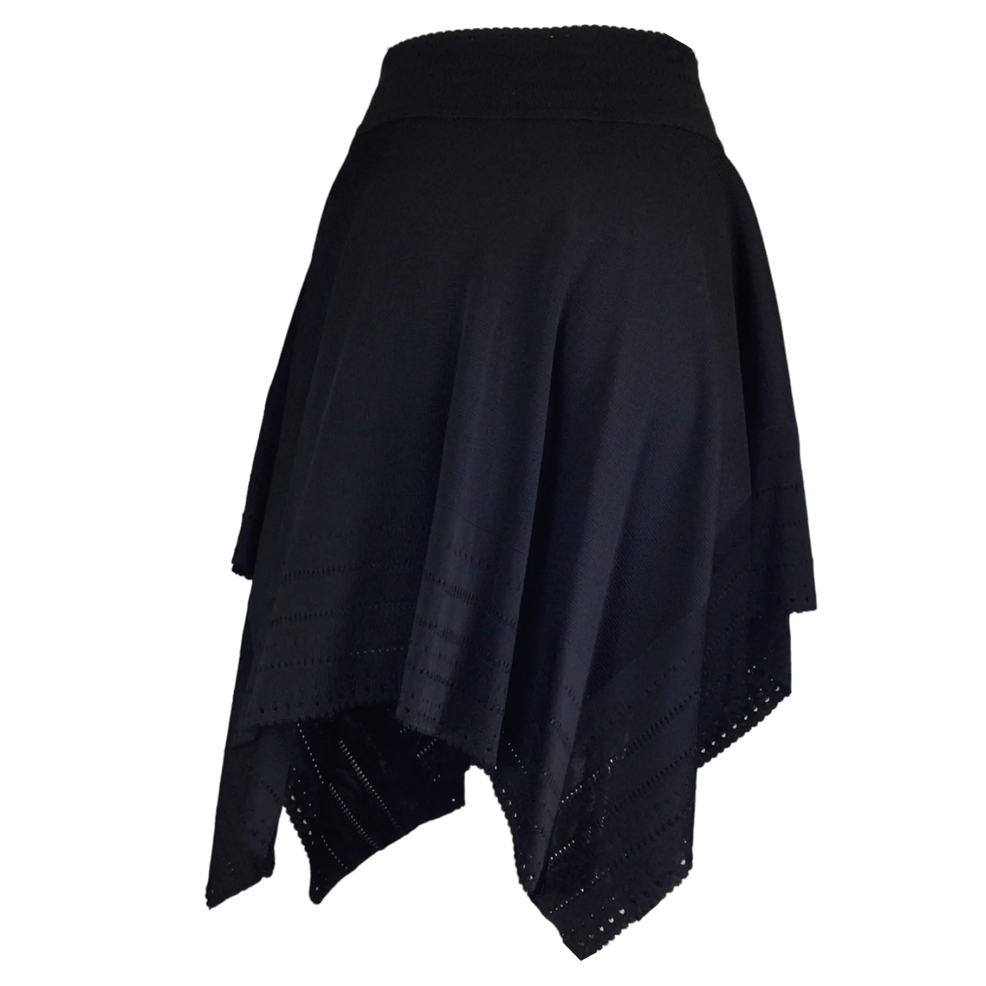 Alexandre Vauthier Black Asymmetric Hem Stretch Knit Skirt