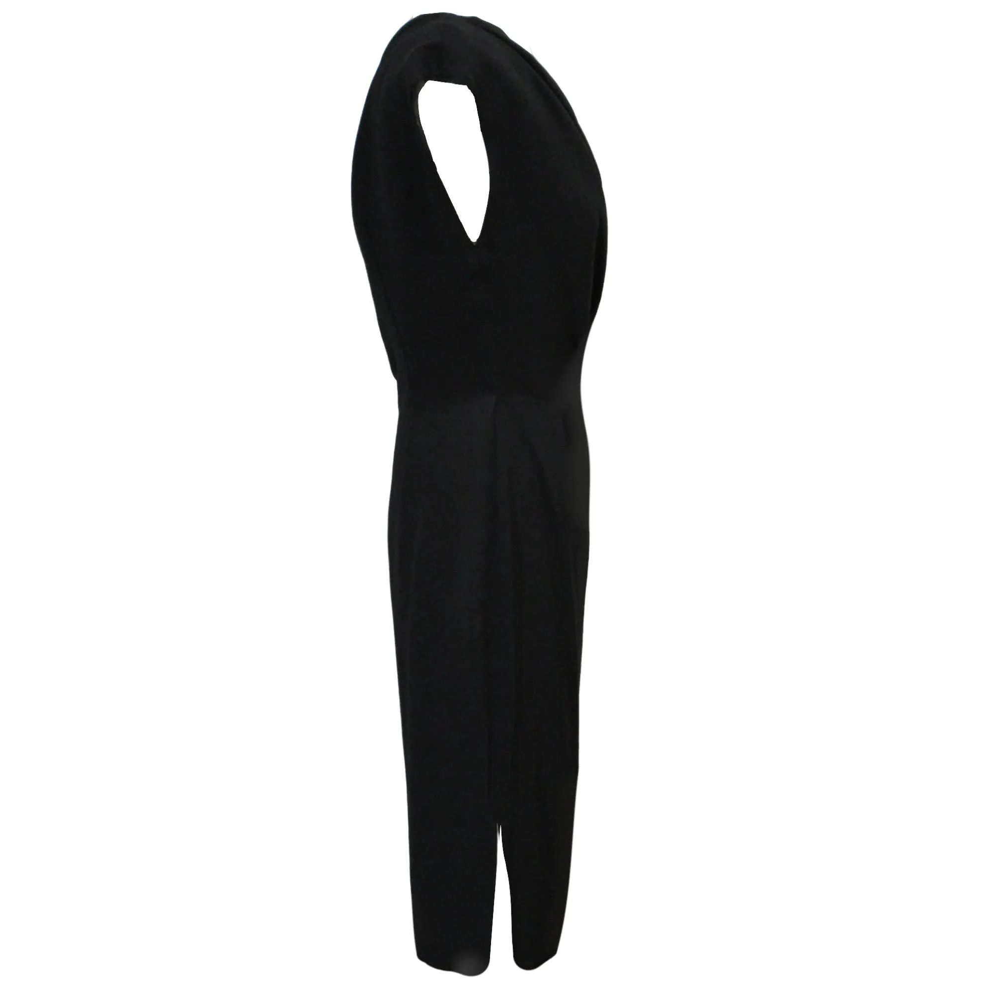 Alexandre Vauthier Black Draped Gathered Crepe Midi Dress