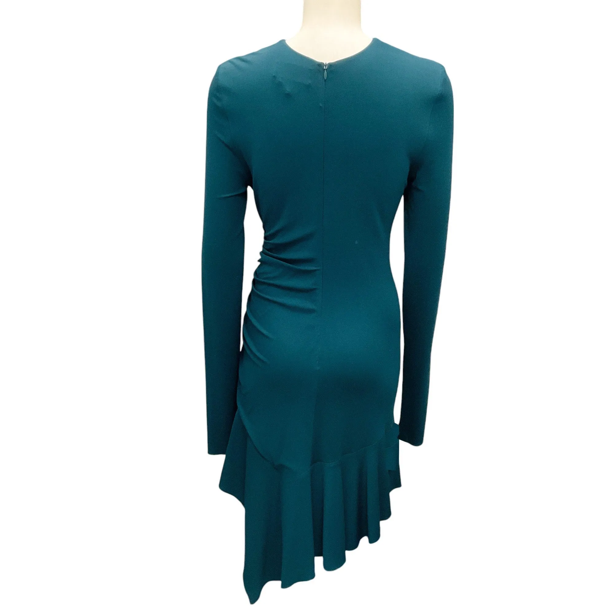 Alexandre Vauthier Dark Green Long Sleeved Stretch Viscose Crepe Dress