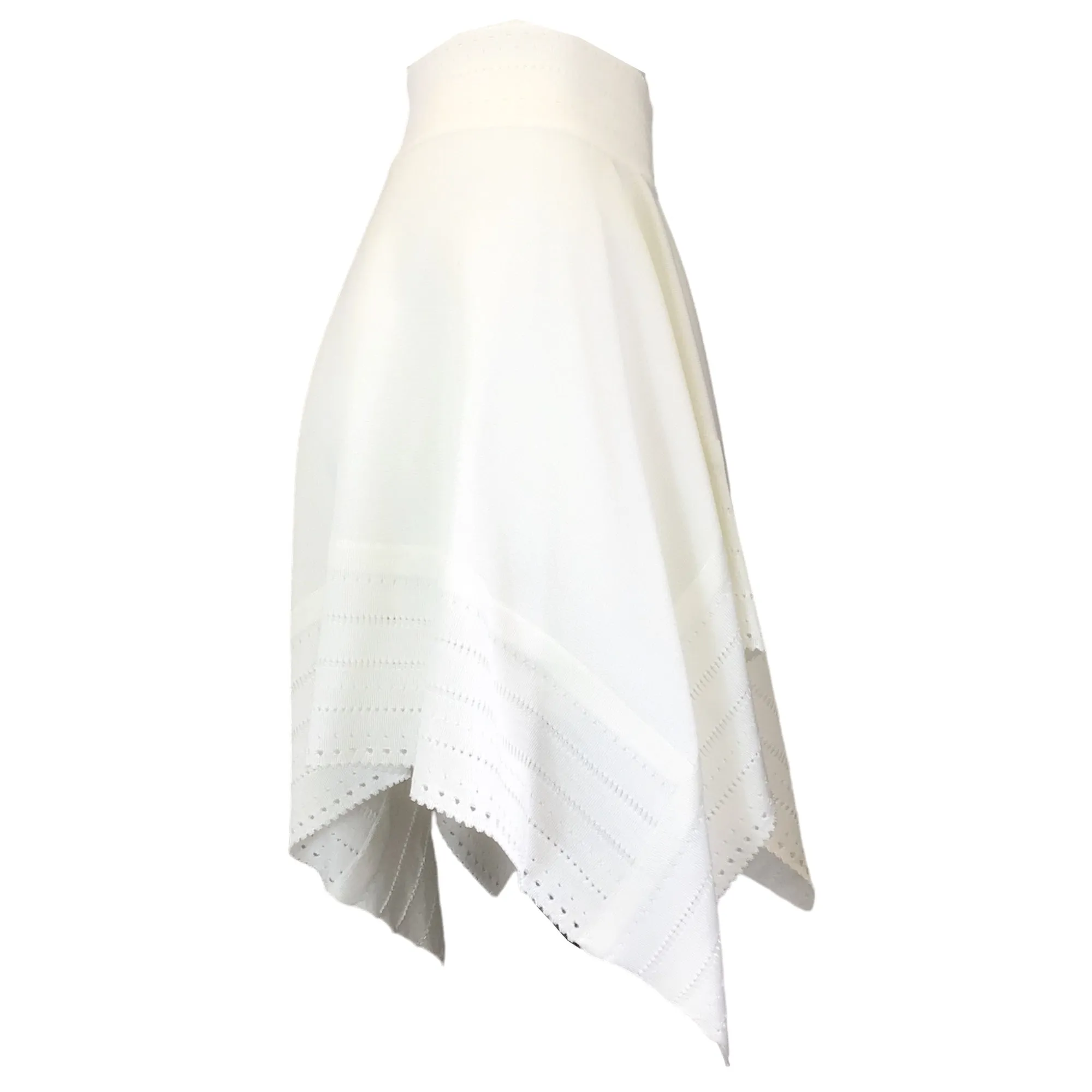 Alexandre Vauthier White Asymmetric Hem Stretch Knit Skirt