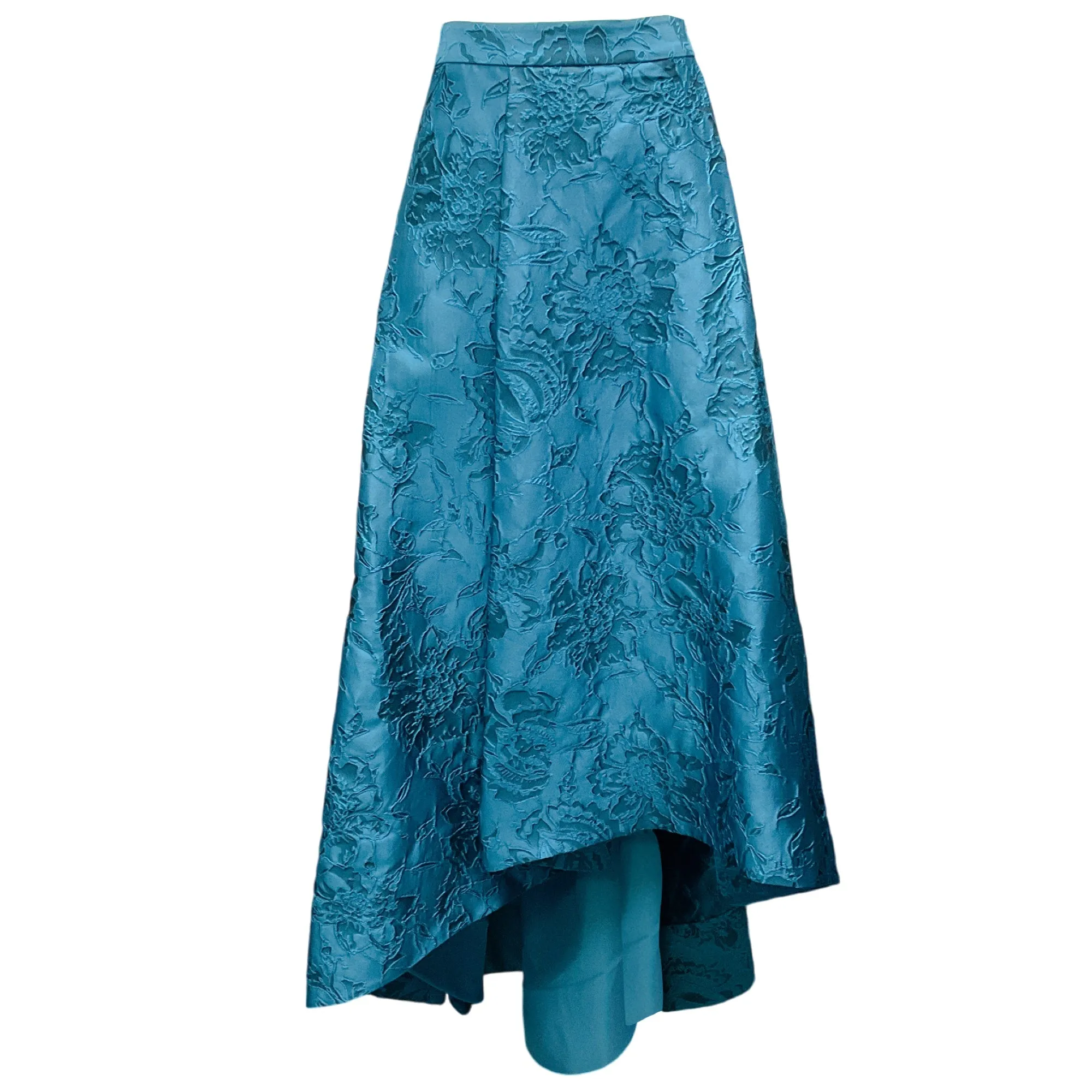 Alice   Olivia Teal Brocade High-Low Skirt