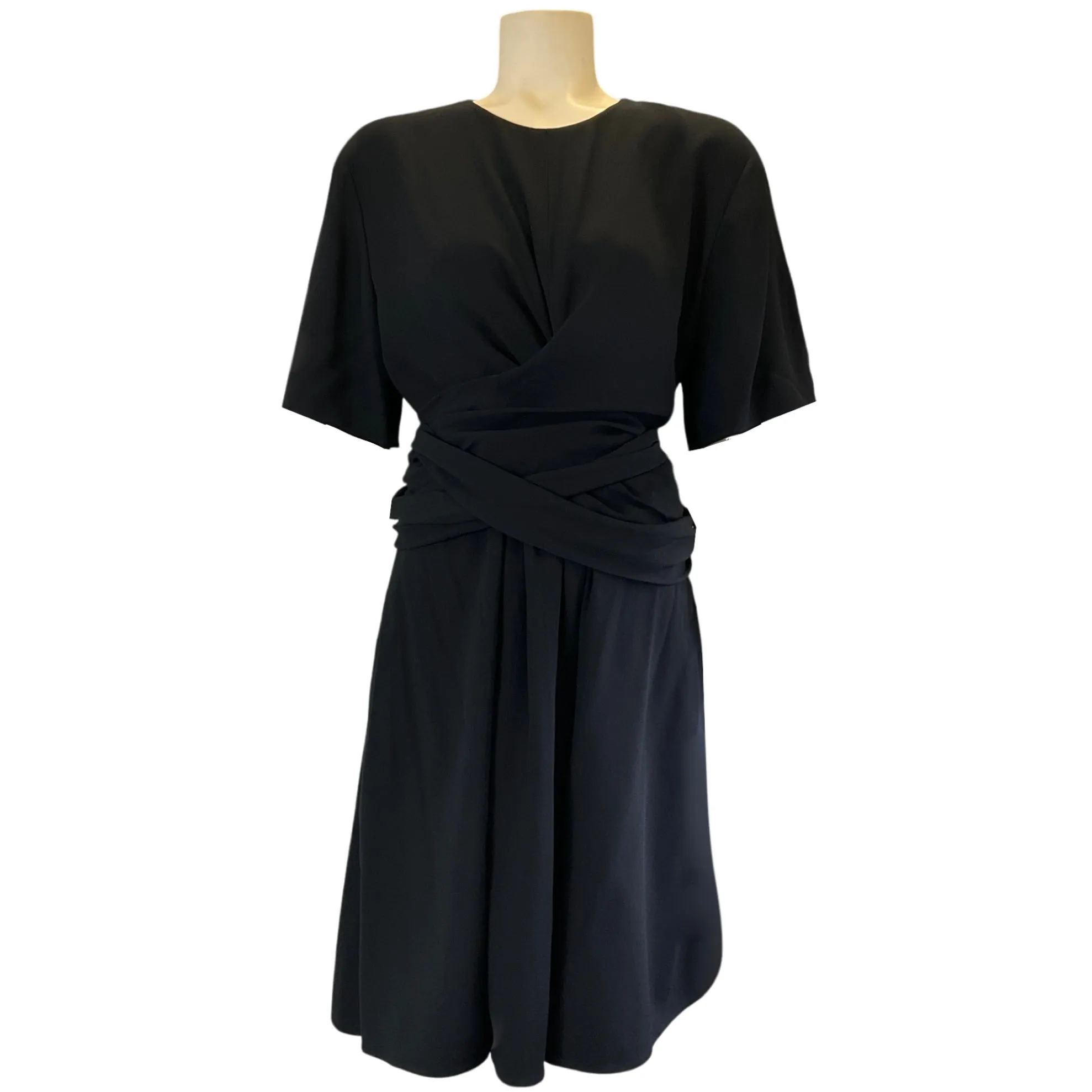 Altuzarra Black Dalila Twist-Front Crepe Dress