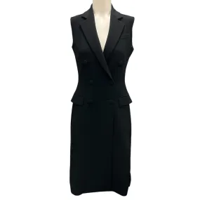 Altuzarra Black Double Breasted Sleeveless Crepe Dress