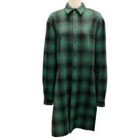 Amiri Green / Black Plaid Button-down Shirtdress