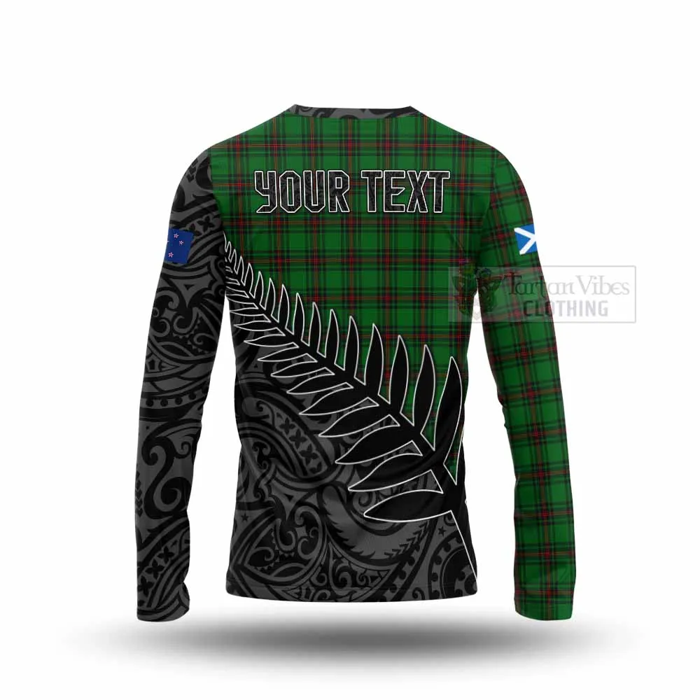 Anstruther Crest Tartan Long Sleeve T-Shirt with New Zealand Silver Fern Half Style