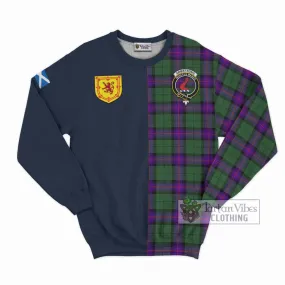 Armstrong Modern Tartan Sweatshirt Alba with Scottish Lion Royal Arm Half Style