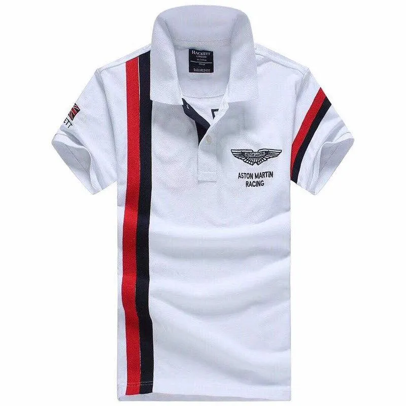 Aston Martin Racing (AMR) Small Logo Short Sleeve Polo Shirt White