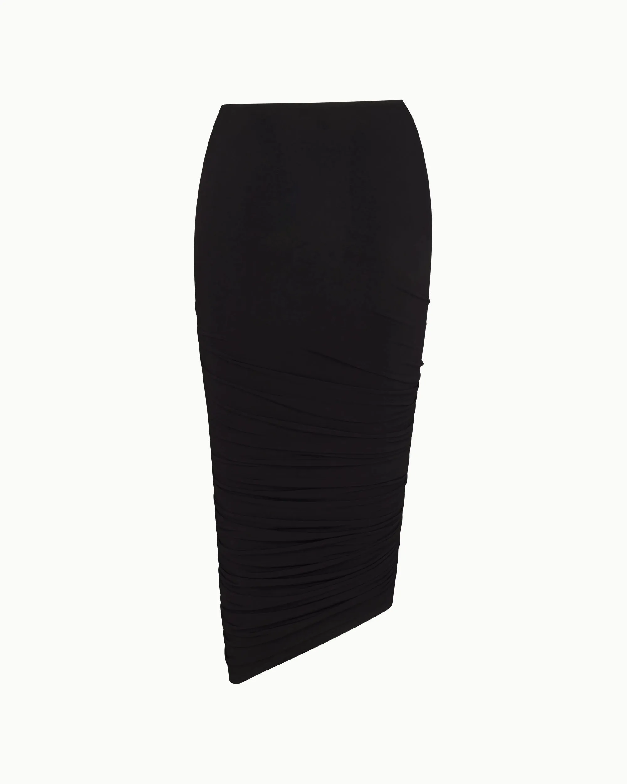 Asymmetrical Ruched Skirt | Black