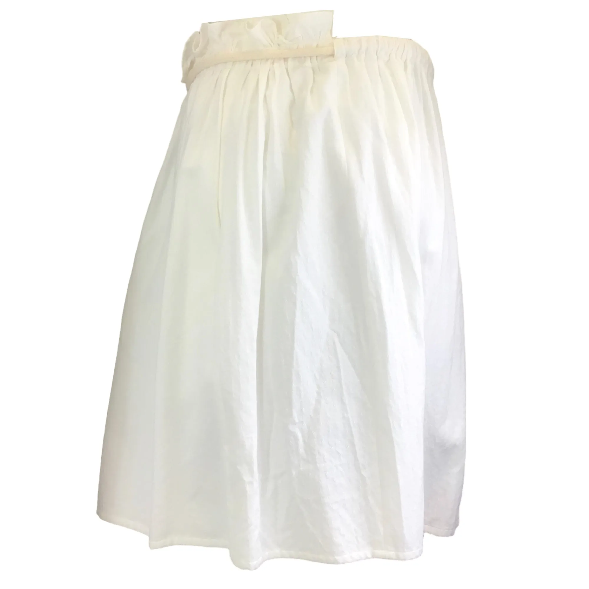 Atlantique Ascoli White Cotton Pique Skirt