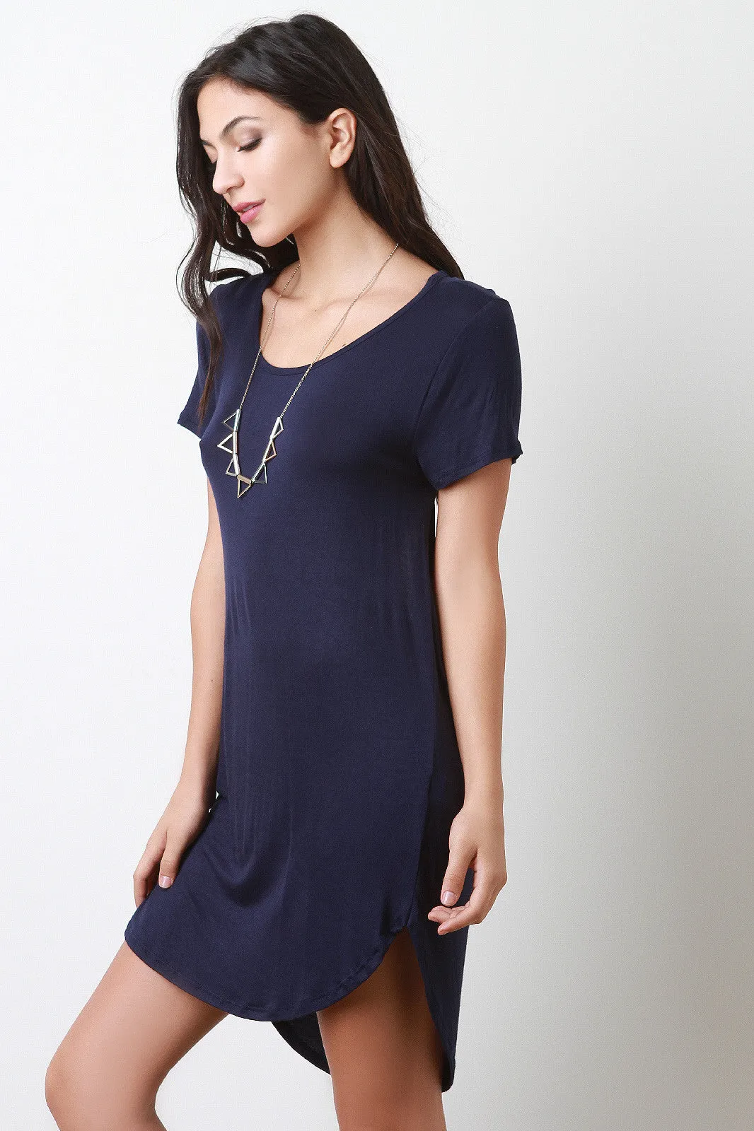 Back Cutout Tee Mini Dress