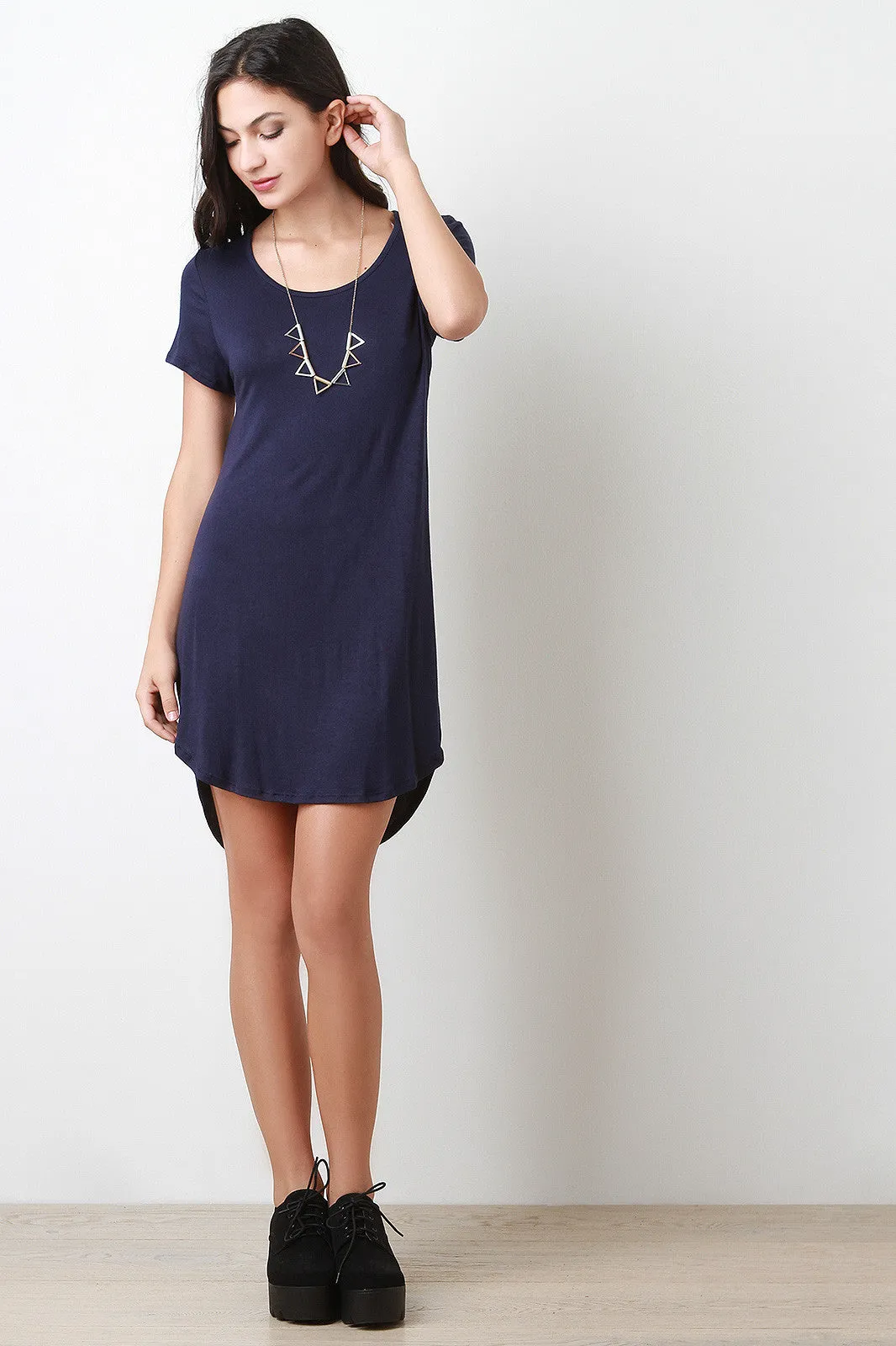 Back Cutout Tee Mini Dress