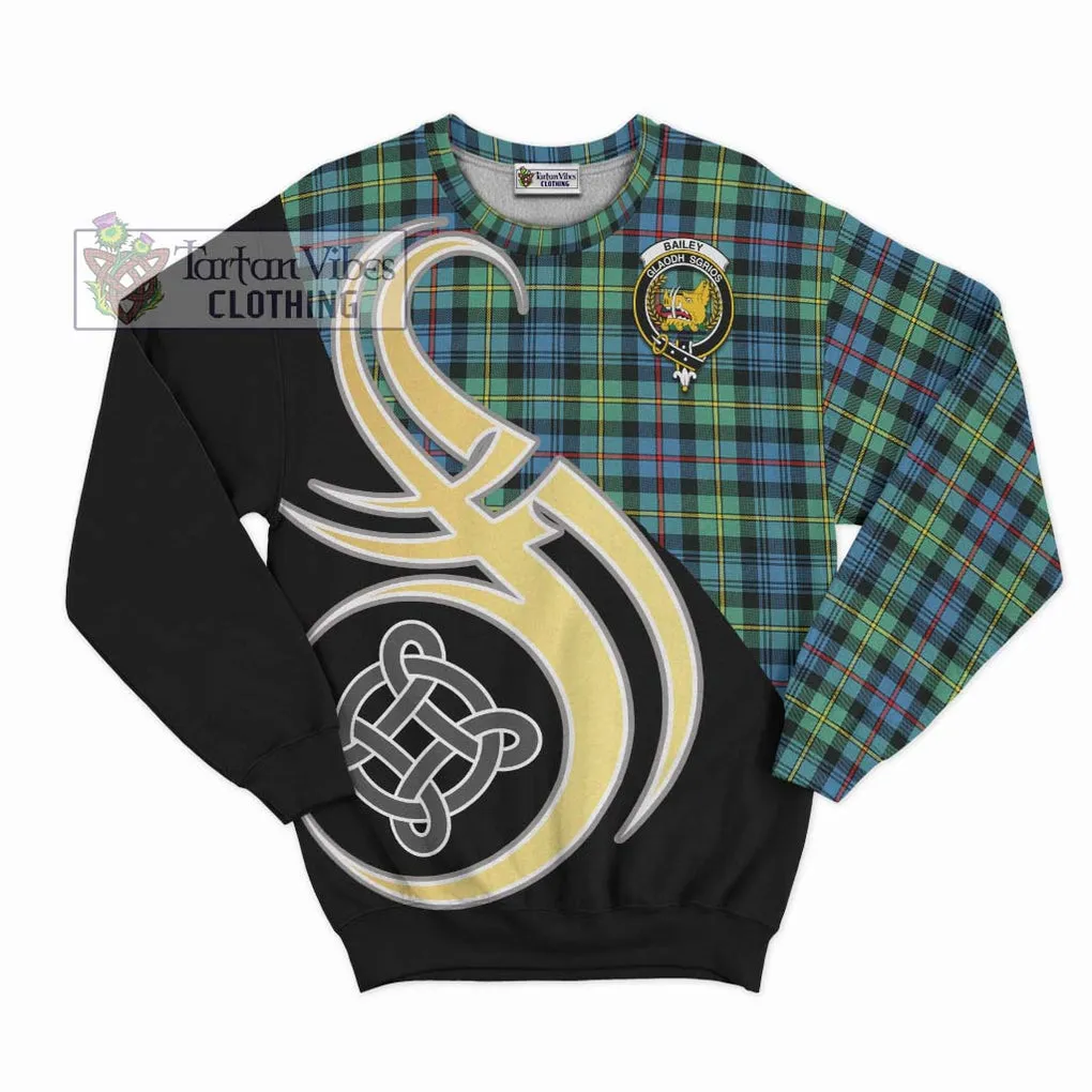 Bailey Ancient Tartan Sweatshirt with Family Crest and Celtic Symbol Style