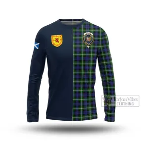 Baillie (Bailey) Tartan Long Sleeve T-Shirt Alba with Scottish Lion Royal Arm Half Style