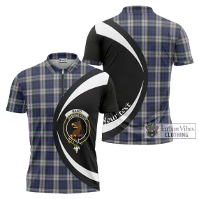 Baird Dress Tartan Zipper Polo Shirt with Family Crest Circle Style