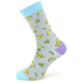 Bamboo Socks - Bananas - Grey