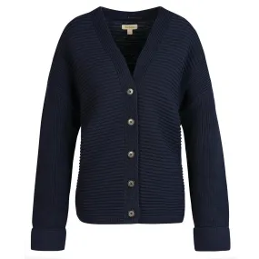 Barbour Stitch Guernsey Button Cardigan In Navy