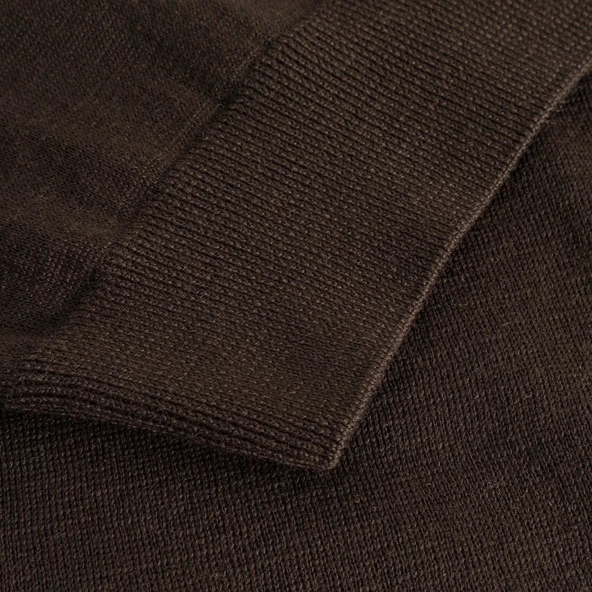 Base Merino Knit L/S Polo - Cold Brown