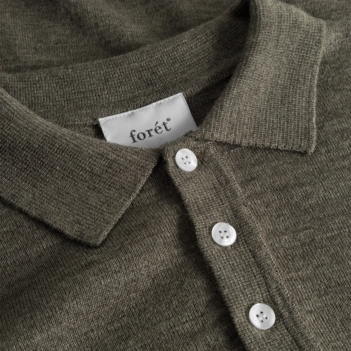 Base Merino Knit L/S Polo - Dark Grey Melange