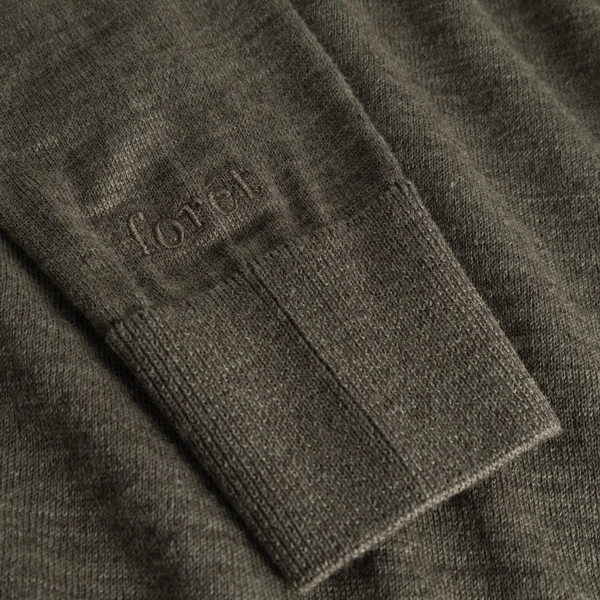 Base Merino Knit L/S Polo - Dark Grey Melange