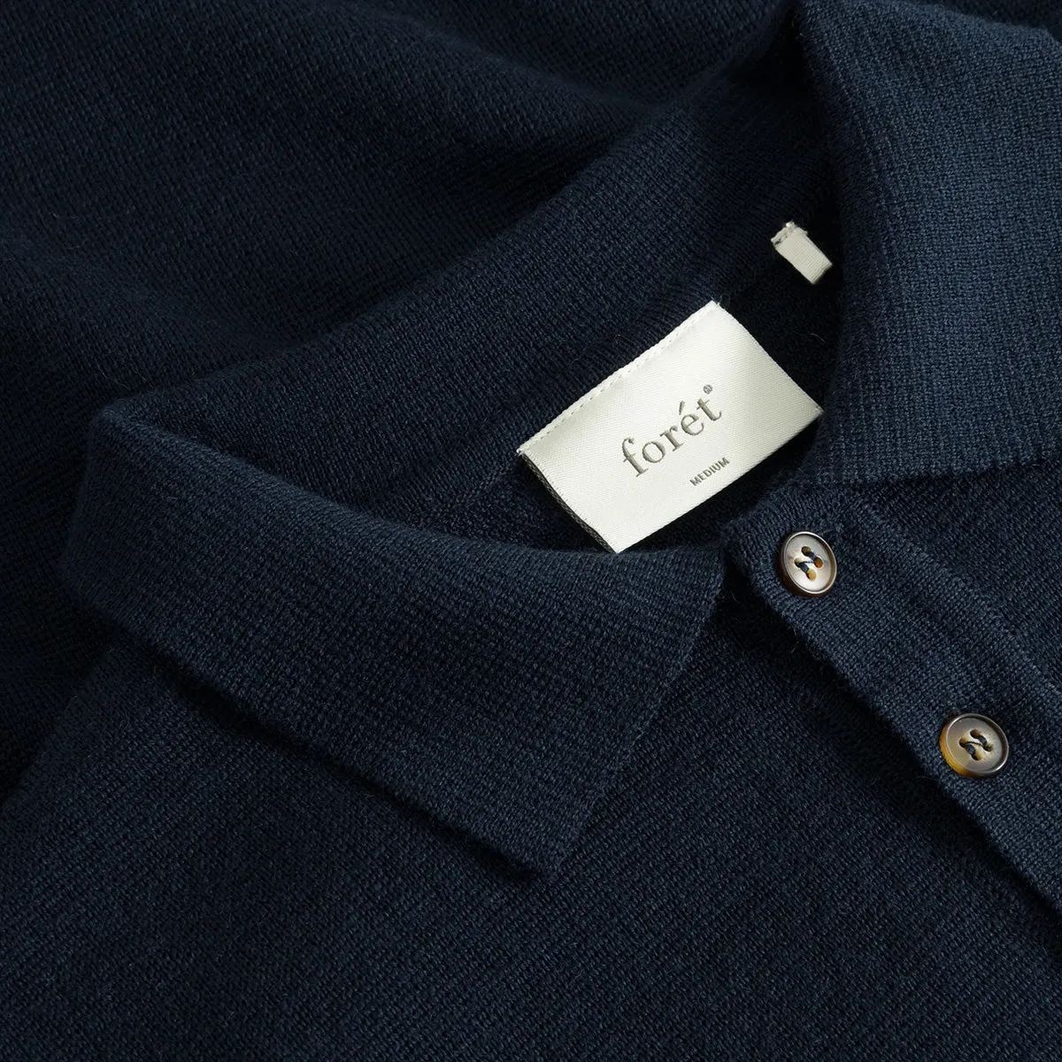 Base Merino Knit L/S Polo - Navy