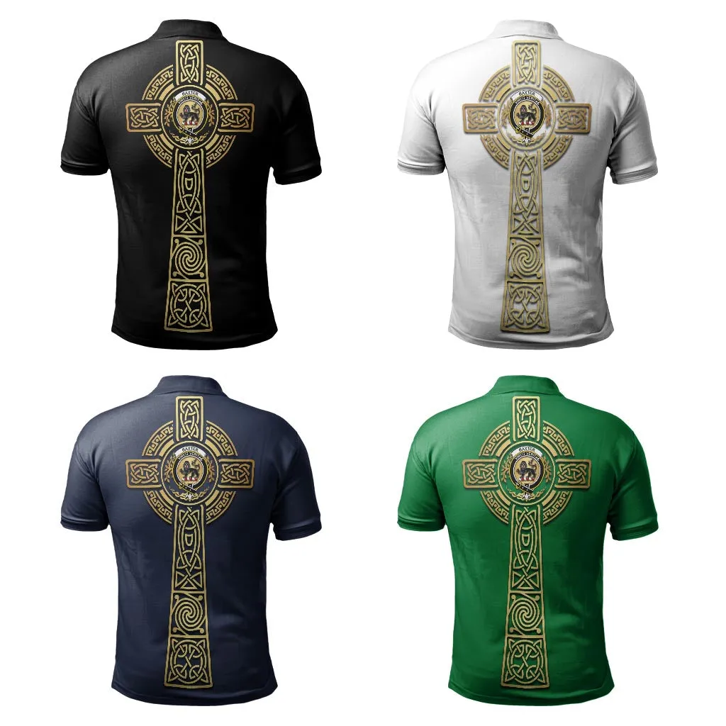 Baxter Clan Polo Shirt with Golden Celtic Tree Of Life