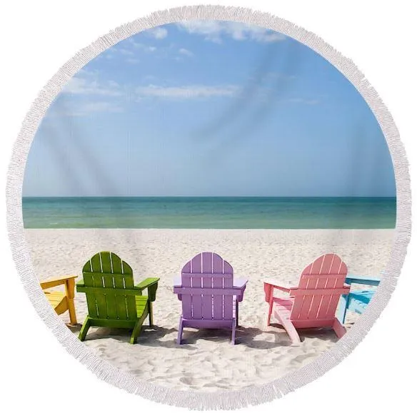 Beachy Dream Round Beach Towel