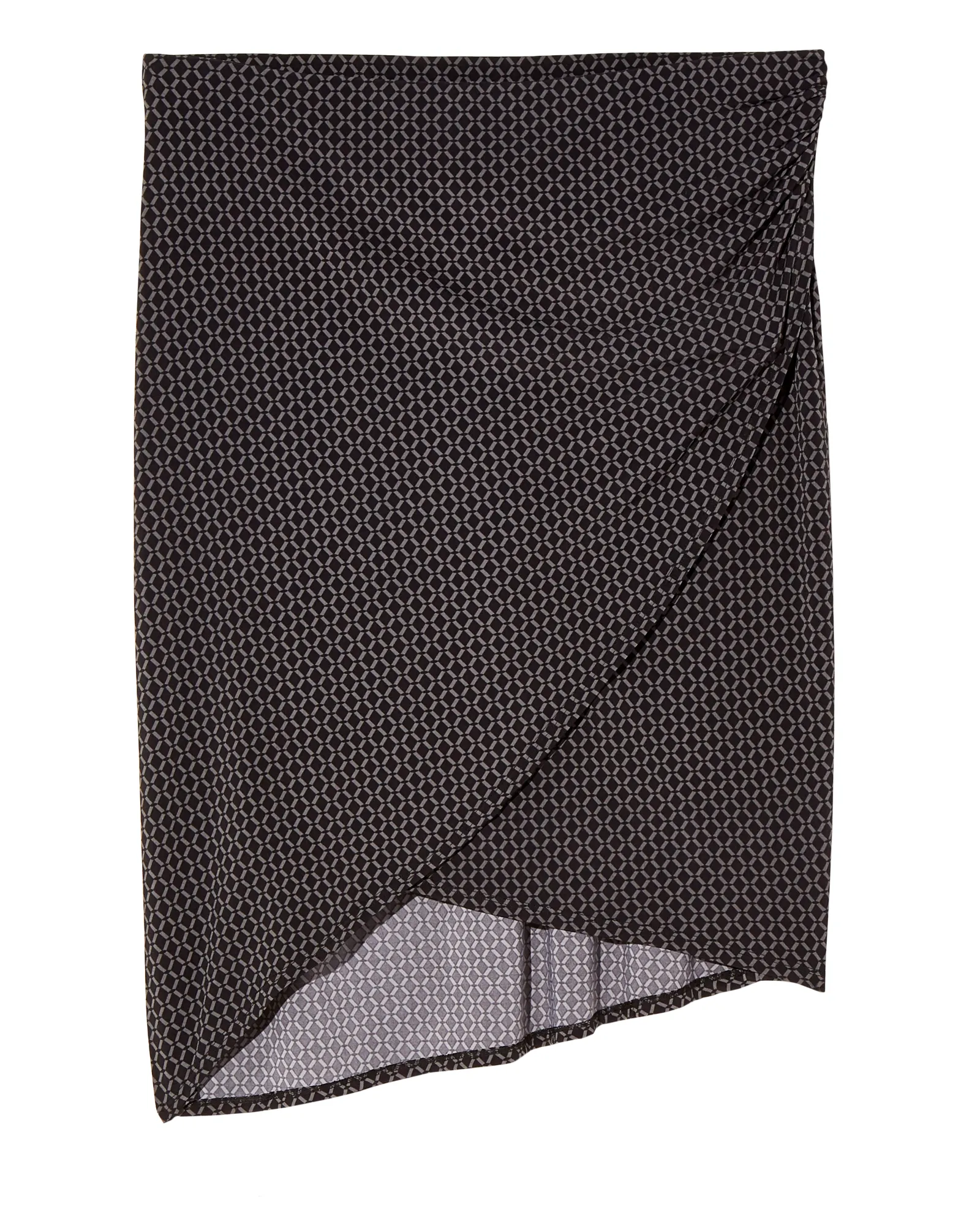 Beaufort Wrap Front High-Low Skirt | Black / Light Grey