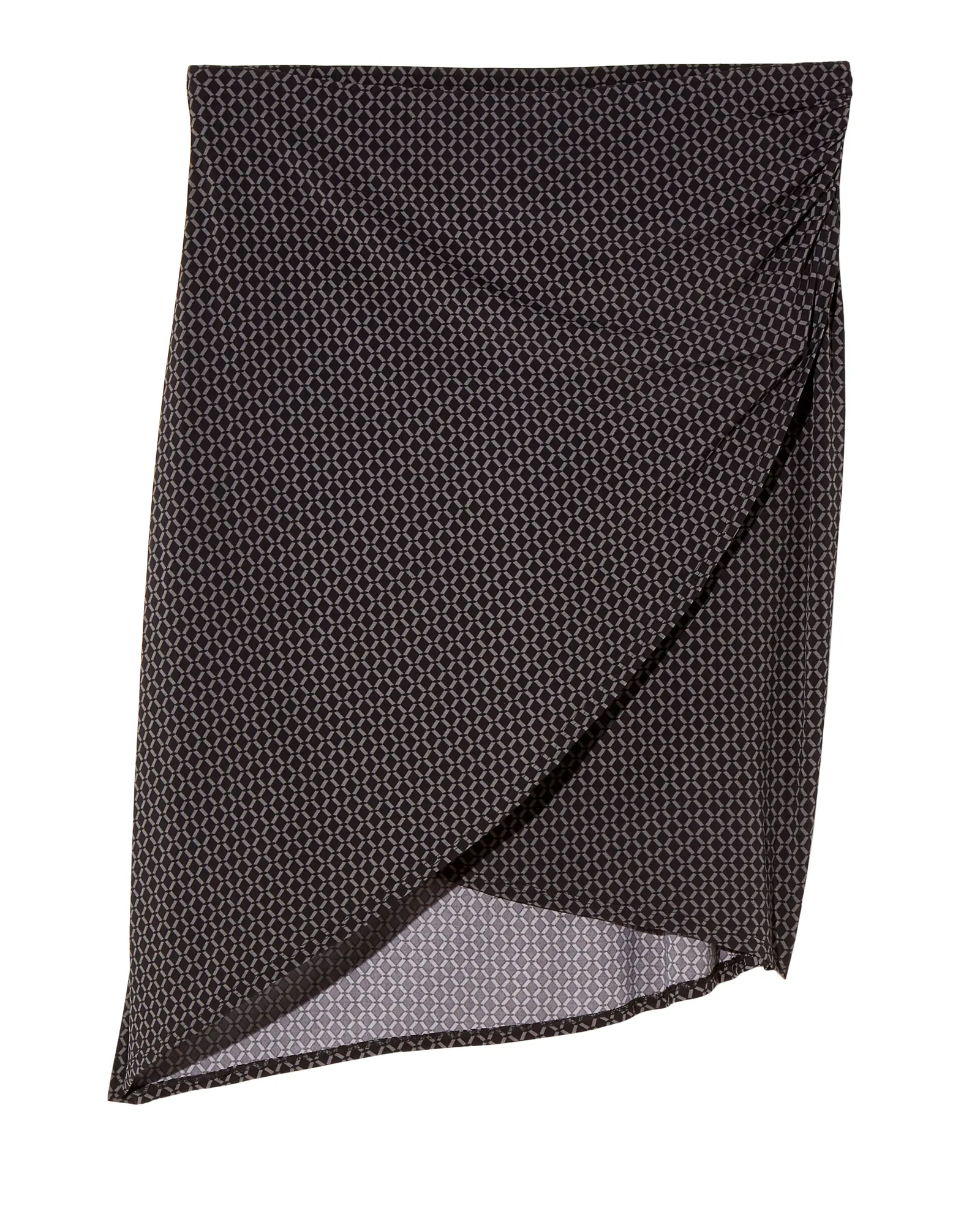 Beaufort Wrap Front High-Low Skirt | Black / Light Grey