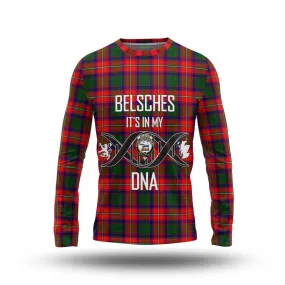 Belsches Tartan Long Sleeve T-Shirt with Family Crest DNA In Me Style