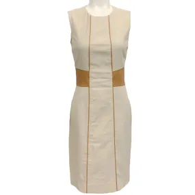 Belstaff Oat Sleeveless Dress with Leather Detail