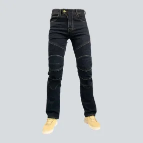 Biker men's mid-waist jeans