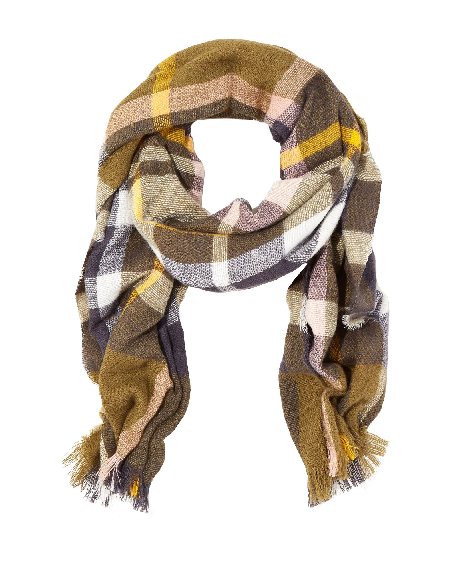 Billy Winter Blanket Scarf | Olive Green