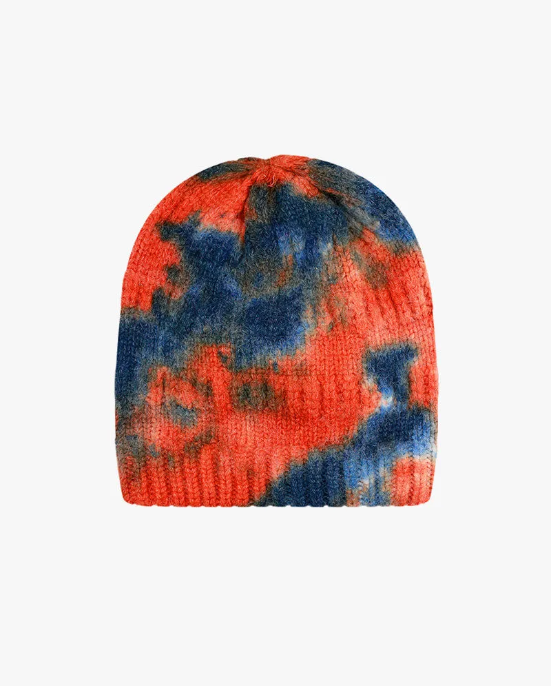 Black Horn - Tie Dye Ponytail Knit Beanie