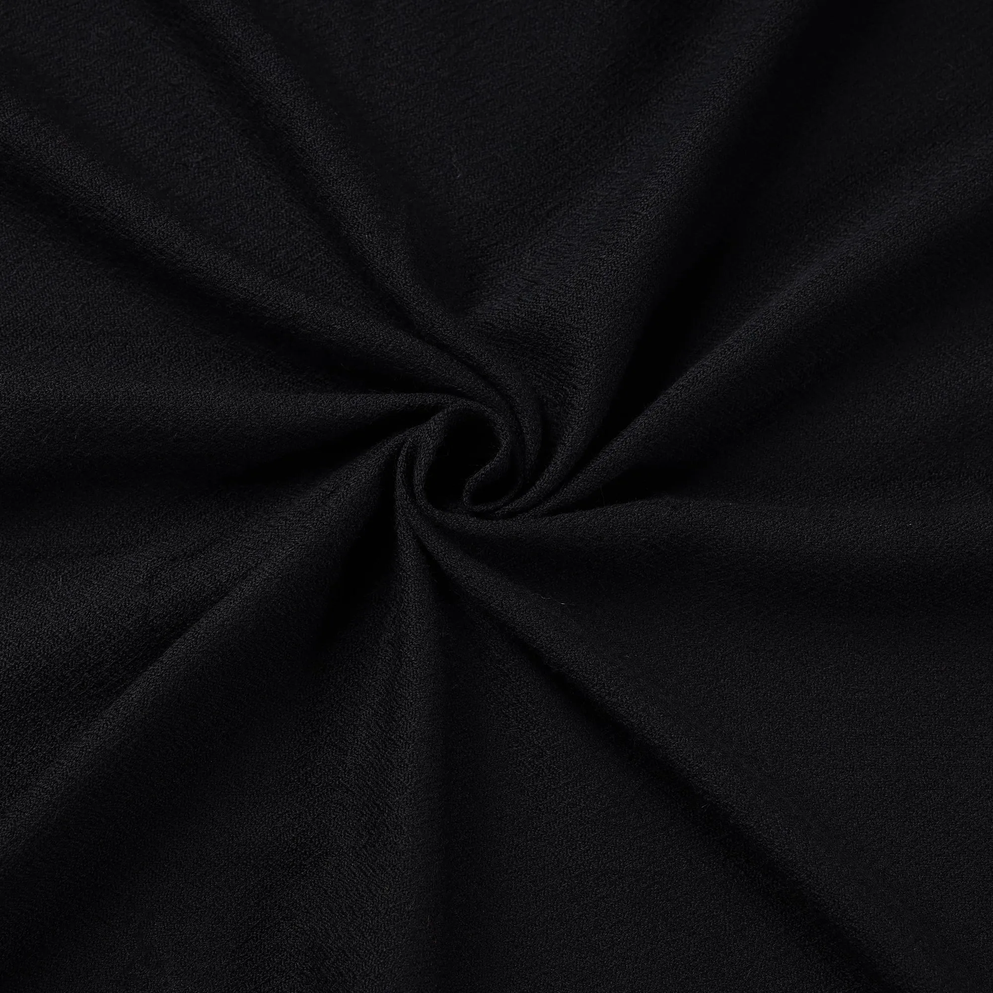 Black - Kumaun Handwoven Pure Merino Woolen Fabric 07