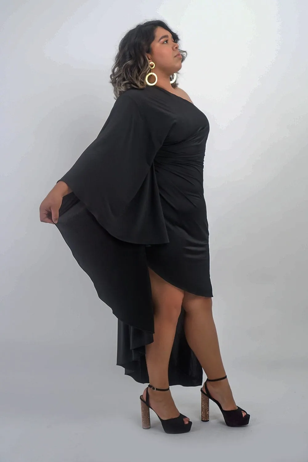 Black One Shoulder Carolina Dress