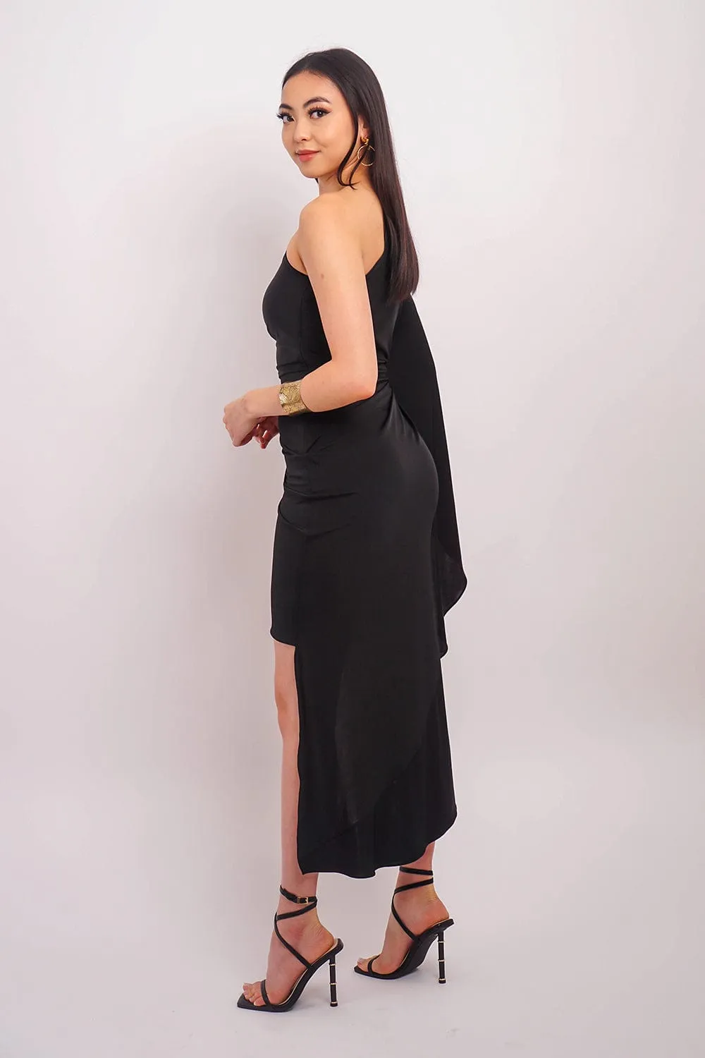 Black One Shoulder Carolina Dress