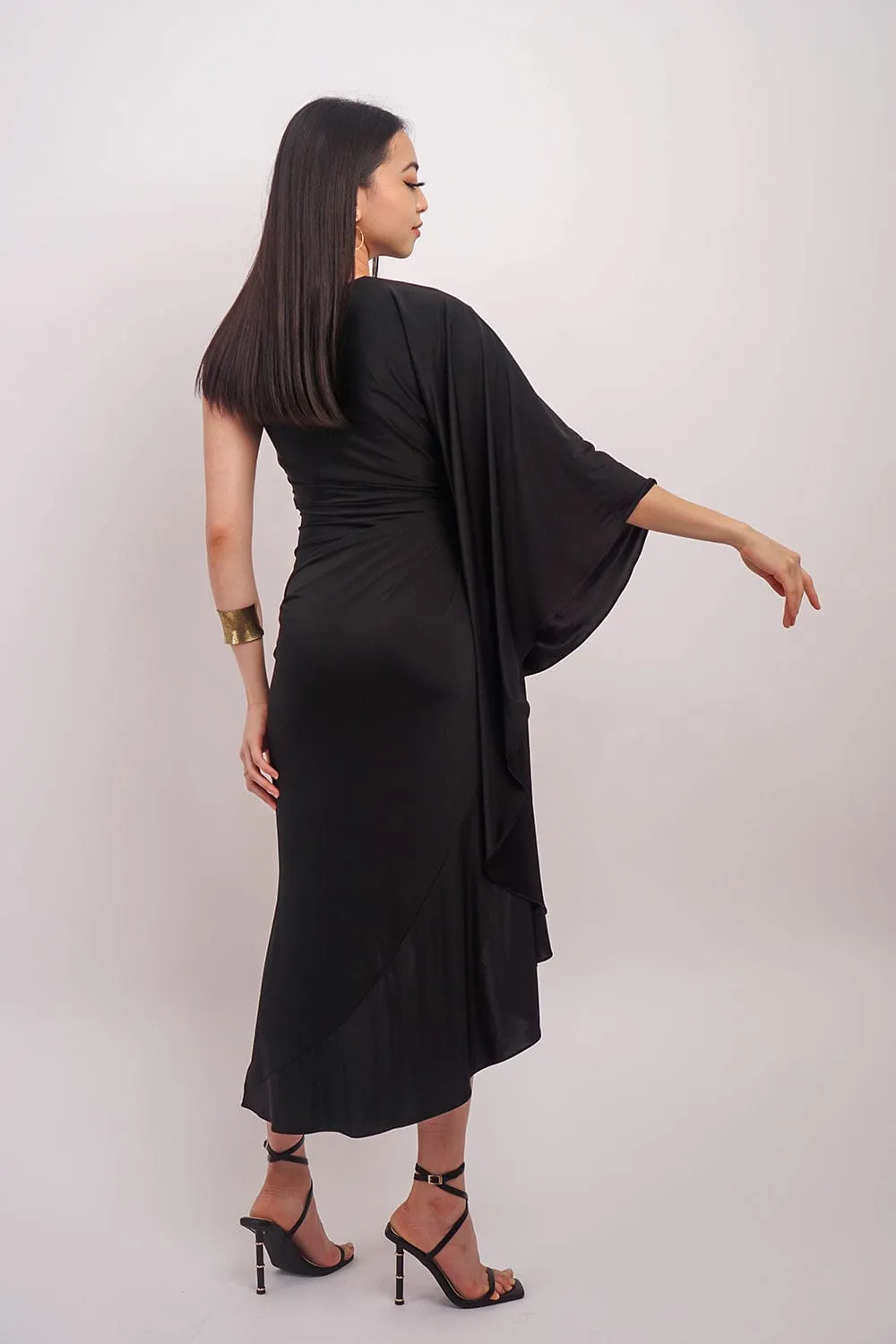 Black One Shoulder Carolina Dress