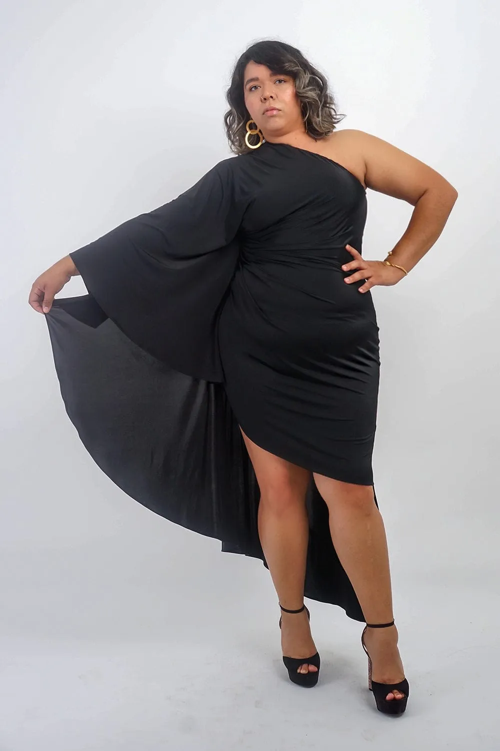 Black One Shoulder Carolina Dress