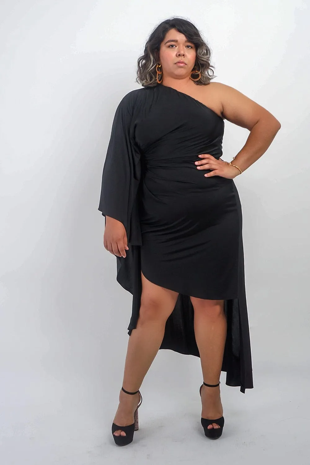 Black One Shoulder Carolina Dress