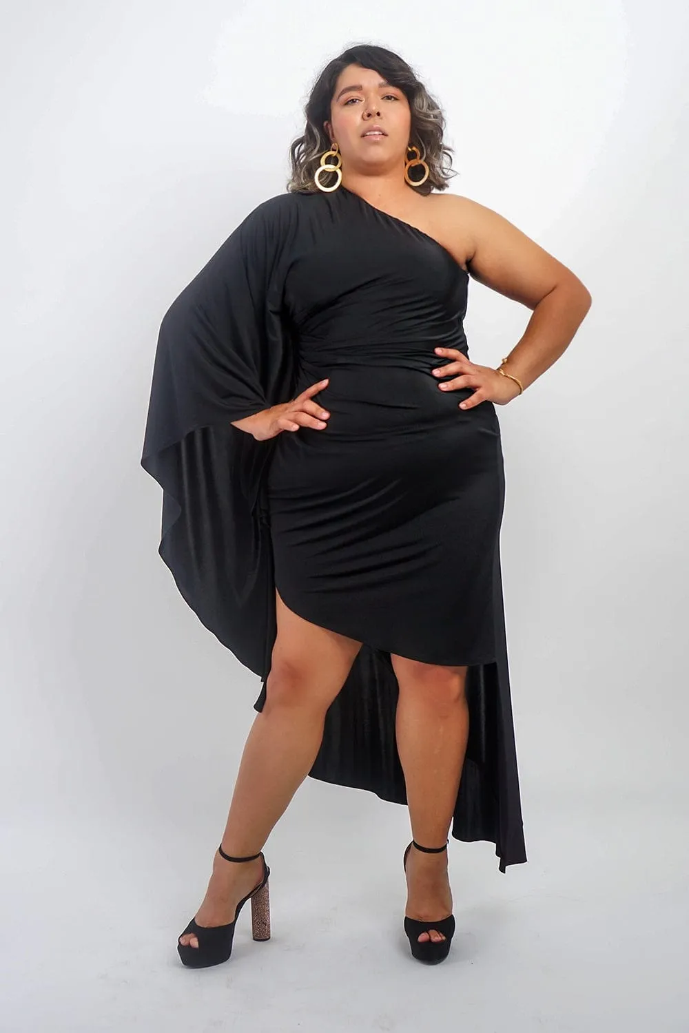 Black One Shoulder Carolina Dress